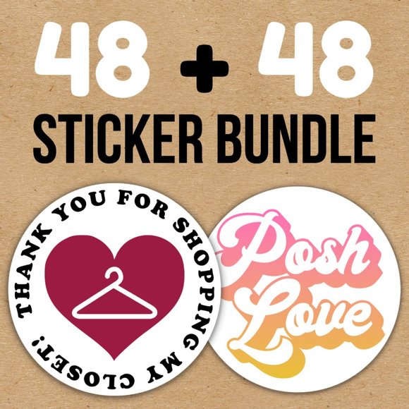 majesticfeline Office 96 Posh Packaging Sticker Labels 2 Round